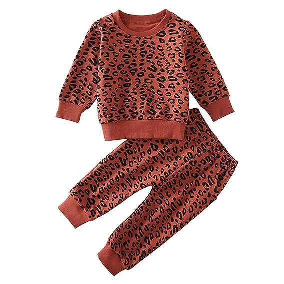 Toddler Baby Girls Leopard Print Summer Clothes Set T-Shirt and Short Pants 2pcs Outfits | Amazon (US)