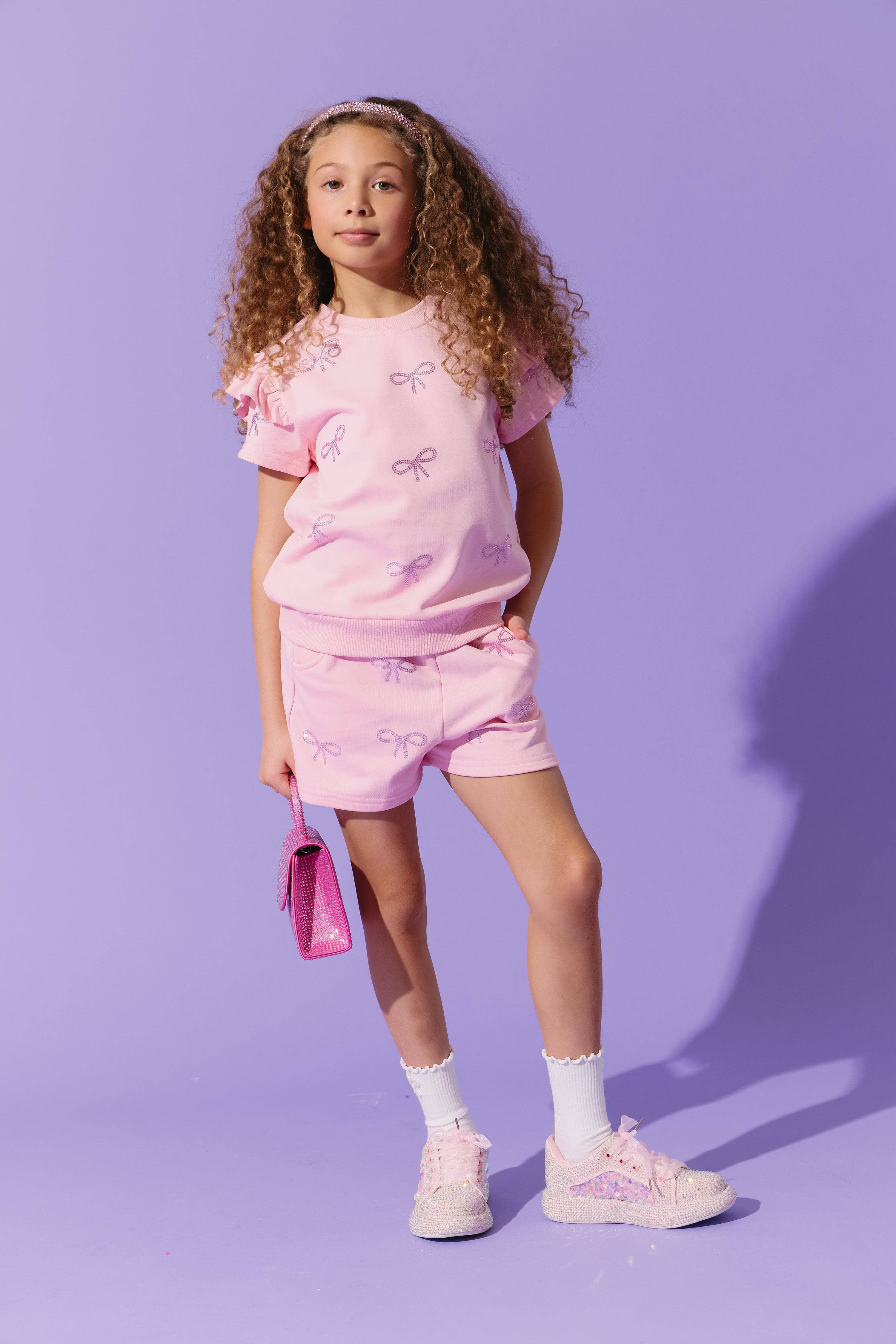 Pretty in Crystal Bows Short Set 6 | Lola + The Boys