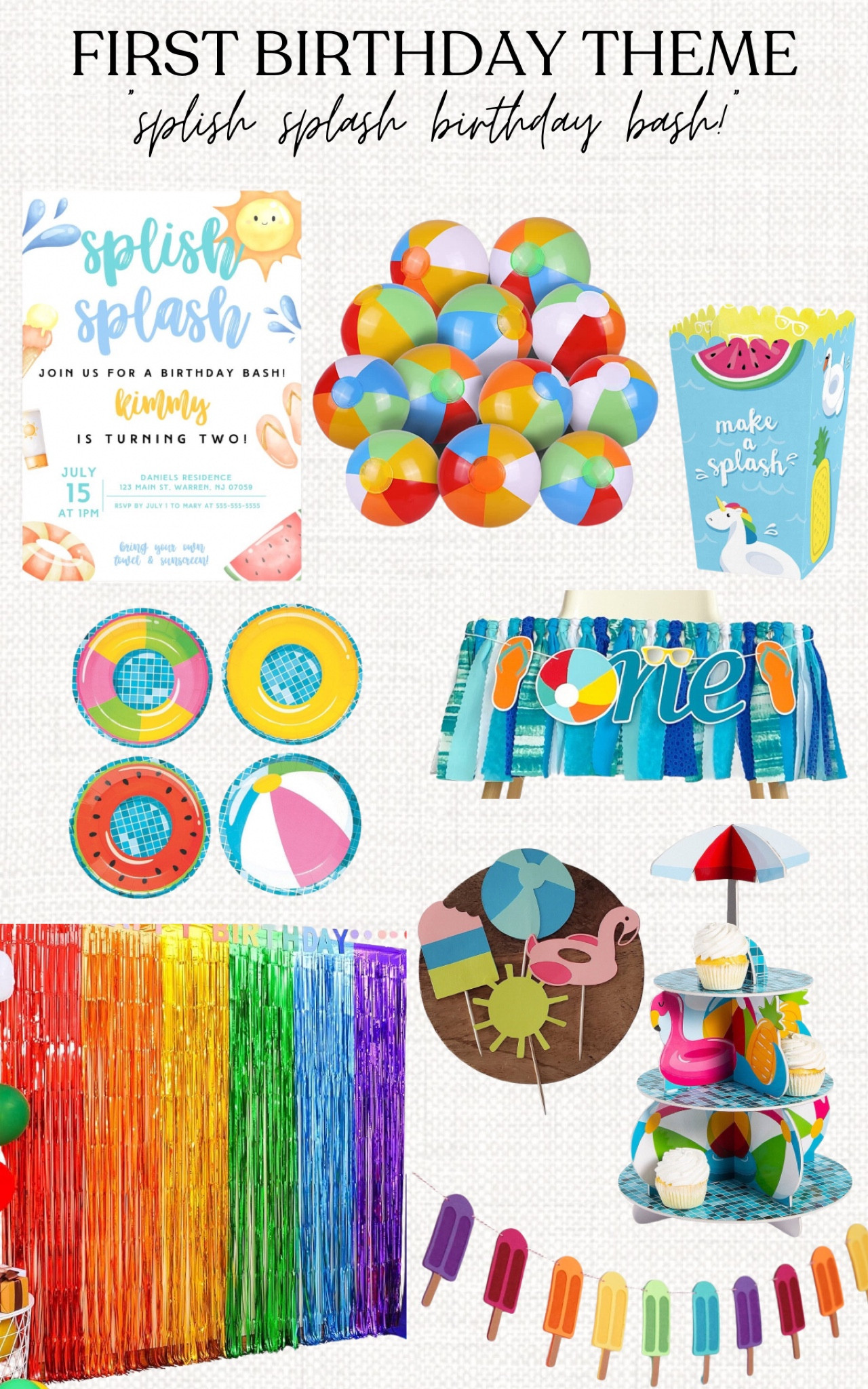 Summer first birthday theme! Splish splash birthday bash!🎈🎉⛱️