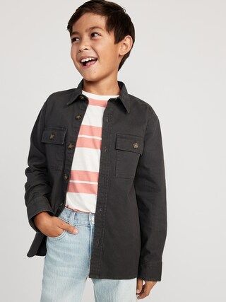 Long-Sleeve Utility Pocket Twill Shirt for Boys | Old Navy (US)