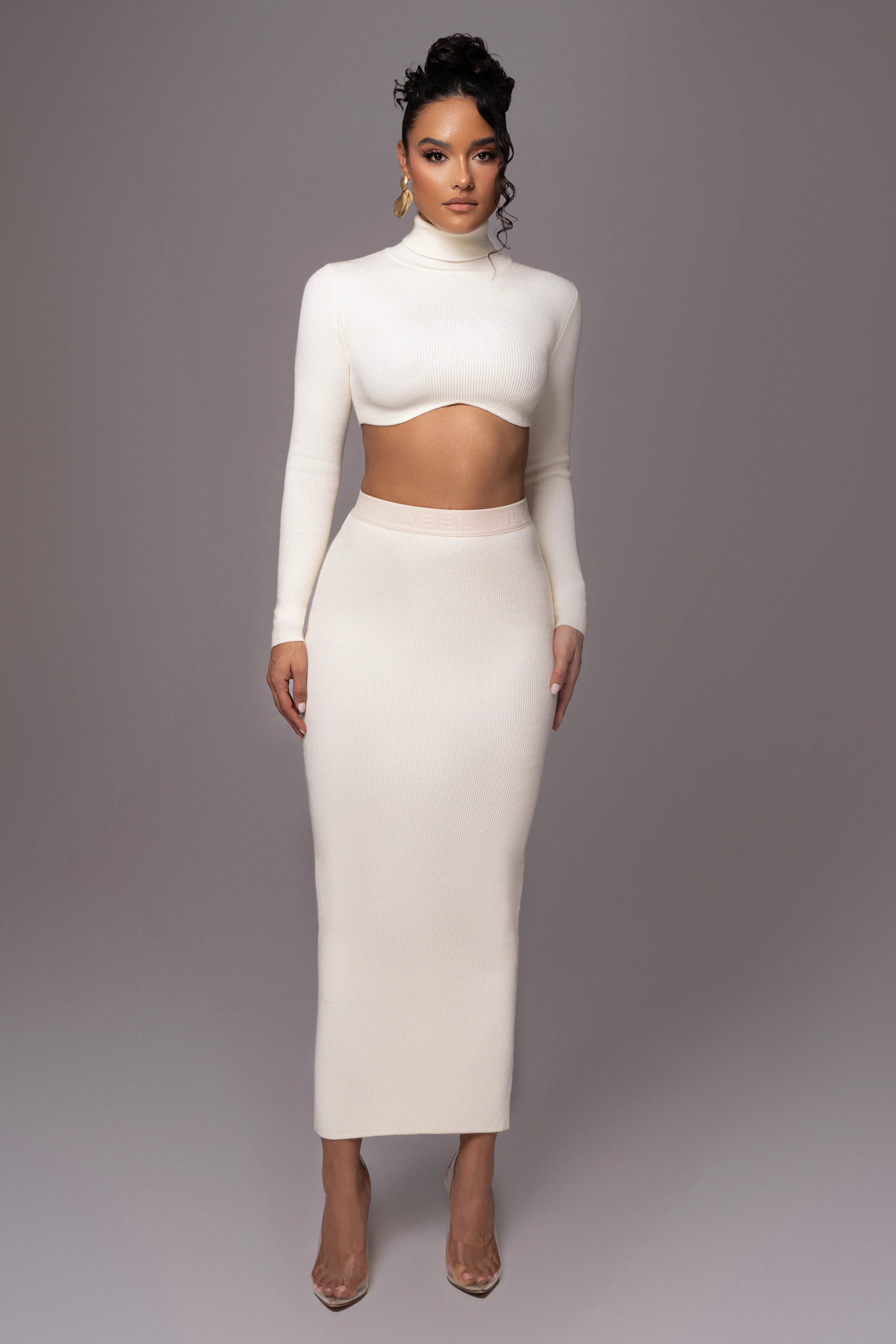 Buttercream Anise Ribbed Skirt Set | JLUXLABEL