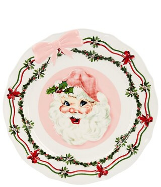 Southern Living Sweet Christmas Collection Santa Bow Platter - Pink | Dillard's