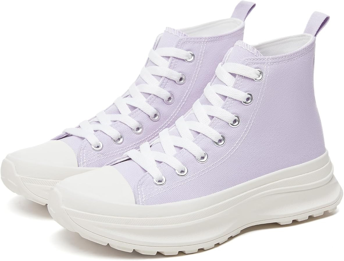 Yageyan Womens High Top Sneakers - Platform Shoes, Canvas, Tennis, Classic, Casual, Comfortable | Amazon (US)