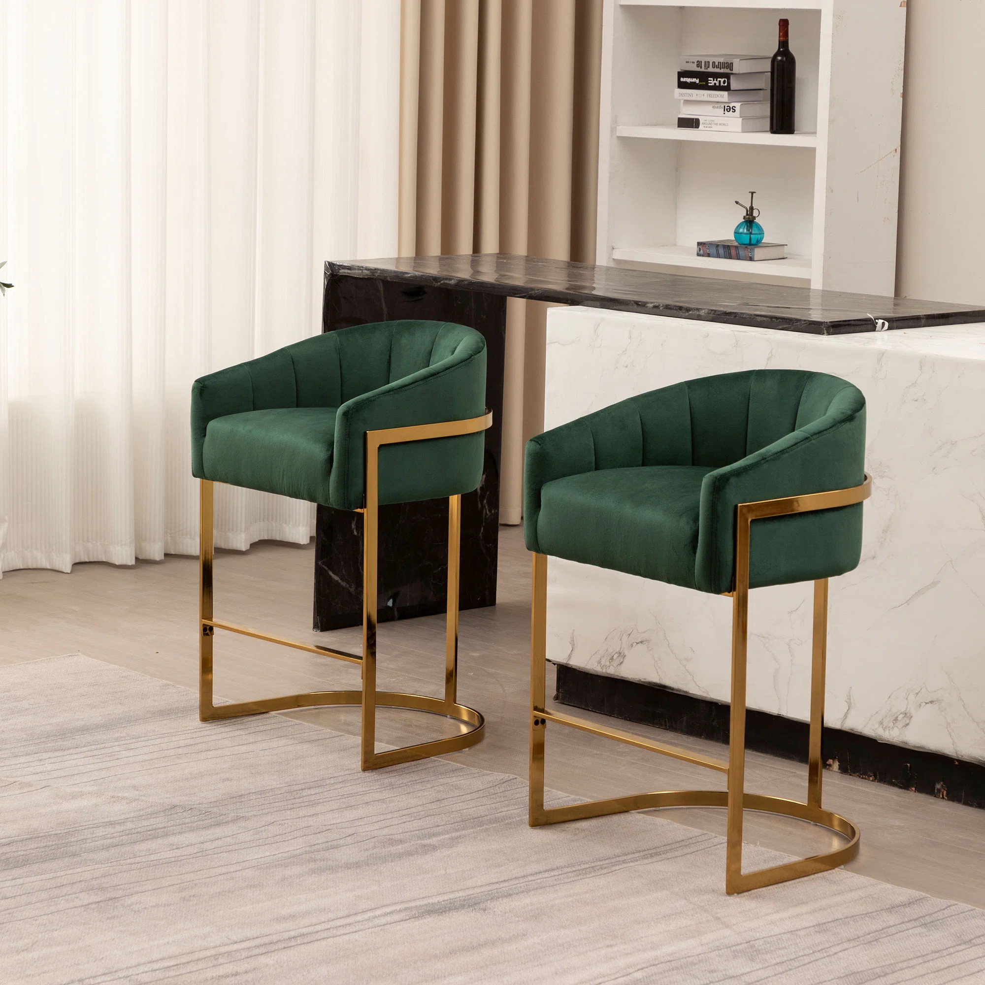 Mercer41 Johnnice 27" Metal Tufted Bar Stools & Reviews - Wayfair Canada | Wayfair North America