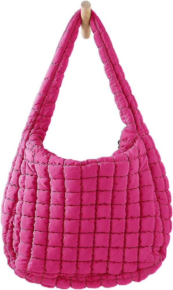 Womens Lightweight Quilted Carryall Gym Bag Soft Puffer Tote Bag Big Capacity Hobo Purse Beach Ha... | Amazon (US)