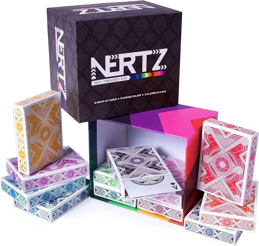 Brybelly Nertz Card Game 12 Decks of Standard 3.5 x 2.5" Wide Poker Cards - Playing Cards 12 Pack... | Amazon (US)