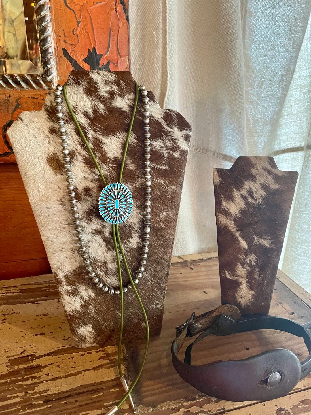 Ranch Style Cowhide Necklace Jewelry Display Large 12.5 X 8 Rodeo NFR Western Cowgirl Cowboy - Et... | Etsy (US)