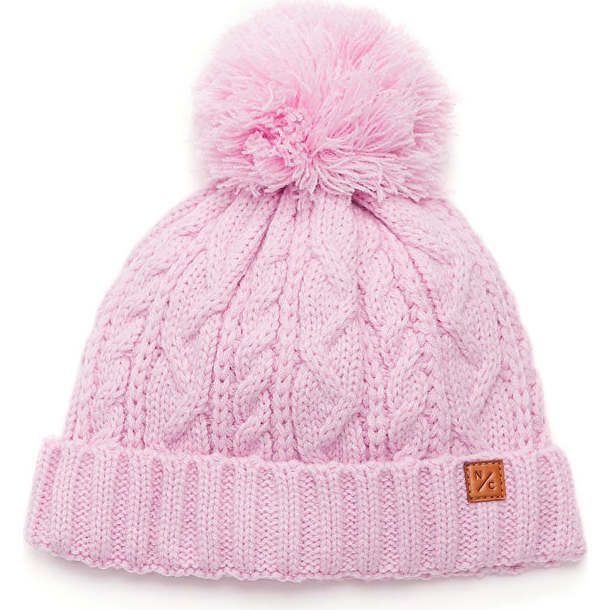 Classic Cable Knit Hat, Soft Pink | Maisonette