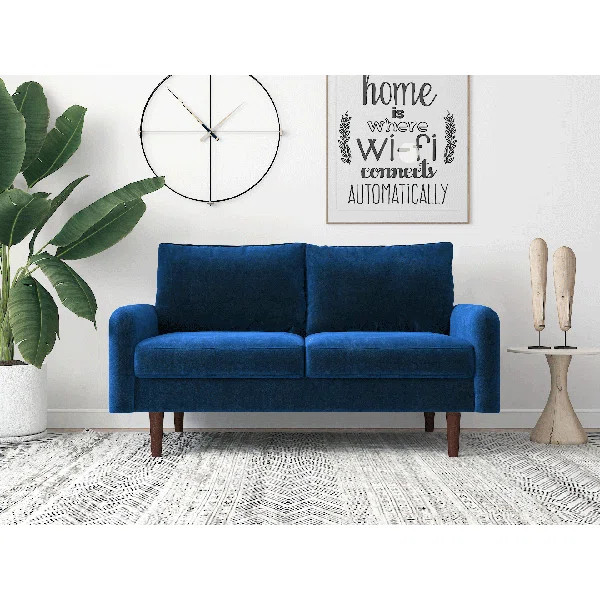 Britney Velvet 58'' Wide Round Arm Loveseat | Wayfair North America