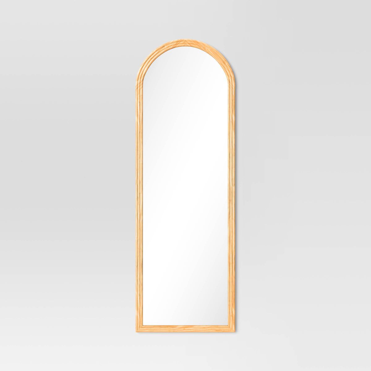 22" x 65" Fluted Arch Floor Mirror Light Natural - Threshold™ | Target