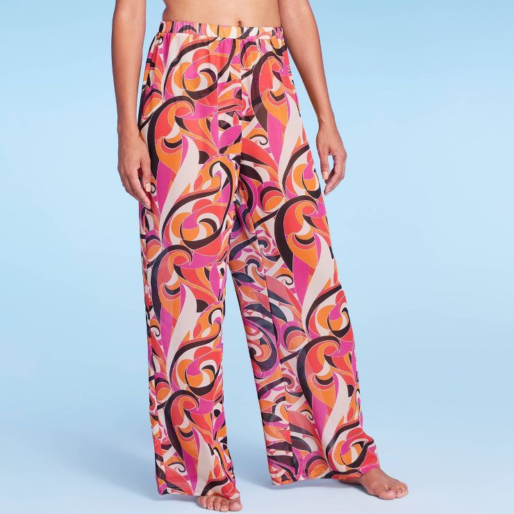 Women's Pull-On Cover Up Pants - Shade & Shore™ Multi Abstract Print | Target