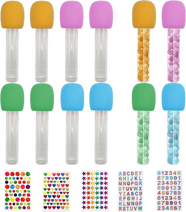 Microphone Candy Tubes Multicolor Fake Prop Microphone with Sparkly Stickers Plastic Microphone R... | Amazon (US)