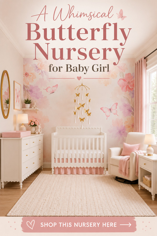 Create the nursery of your dreams with this whimsical butterfly nursery for a baby girl