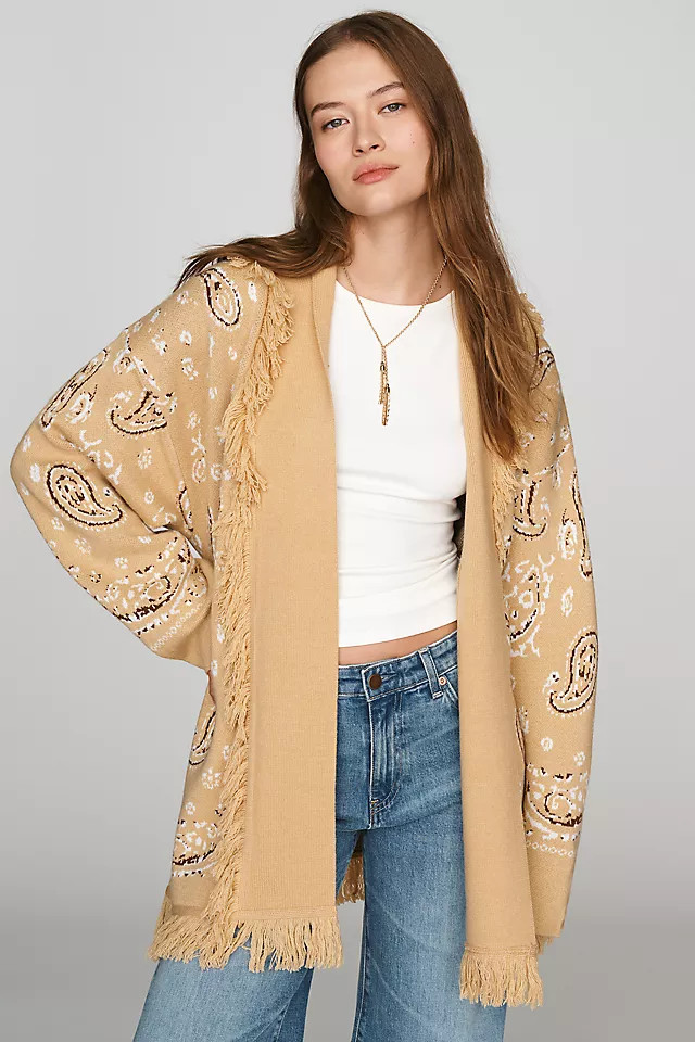 Fringe Wrap Cardigan Sweater | Anthropologie (US)