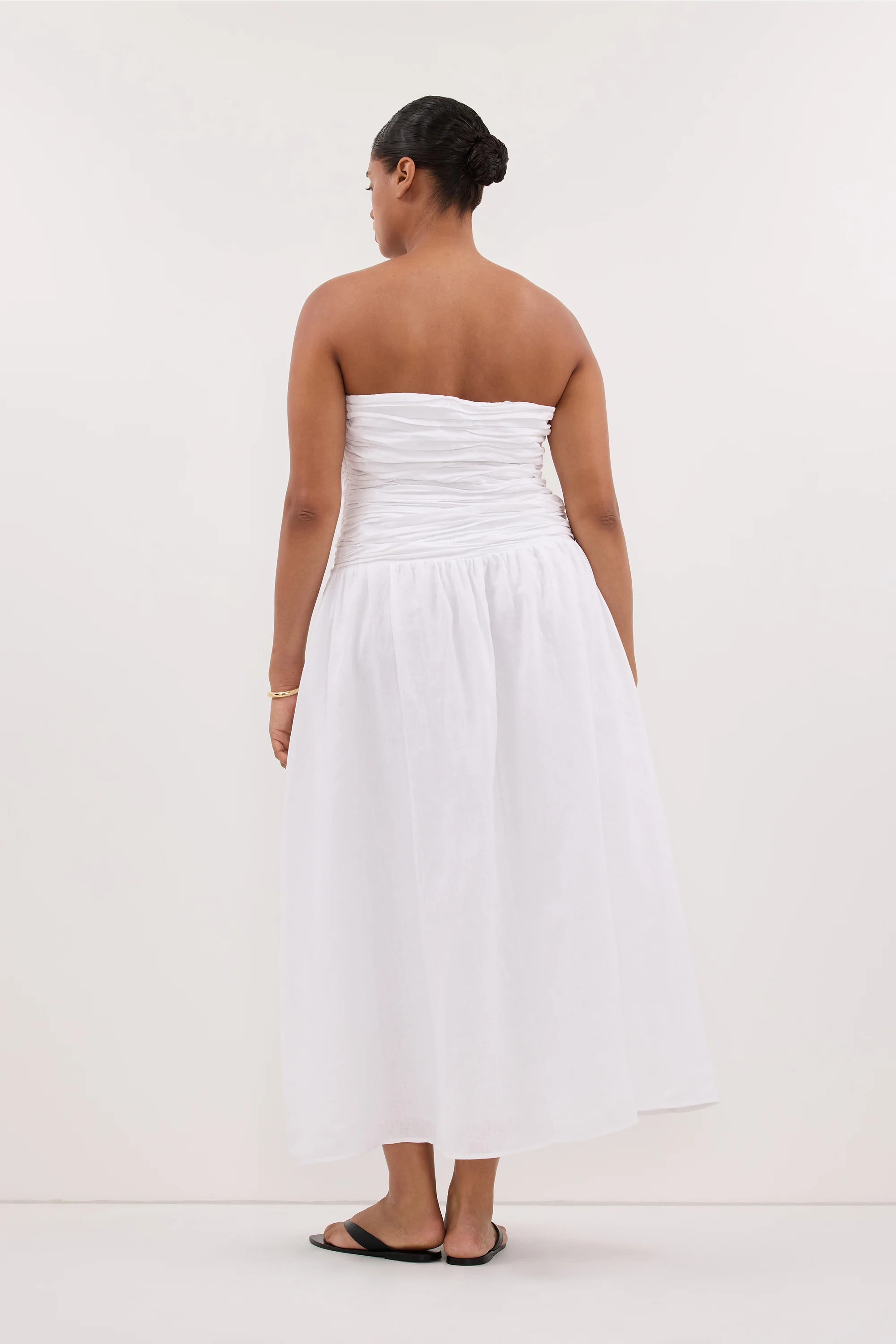 AUBRIELLA WHITE LINEN DRESS | DISSH
