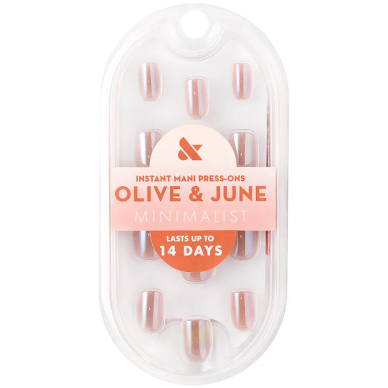 Olive & June Instant Mani Minimalist Extra Short Squoval Press-on Nails, Taupe Jelly Chrome, 42 P... | Walmart (US)