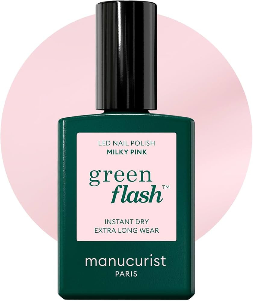 Manucurist Green Flash LED Milky Pink Gel Nail Polish - Vegan, 12-Free, Plant-Based - Strengthens... | Amazon (US)