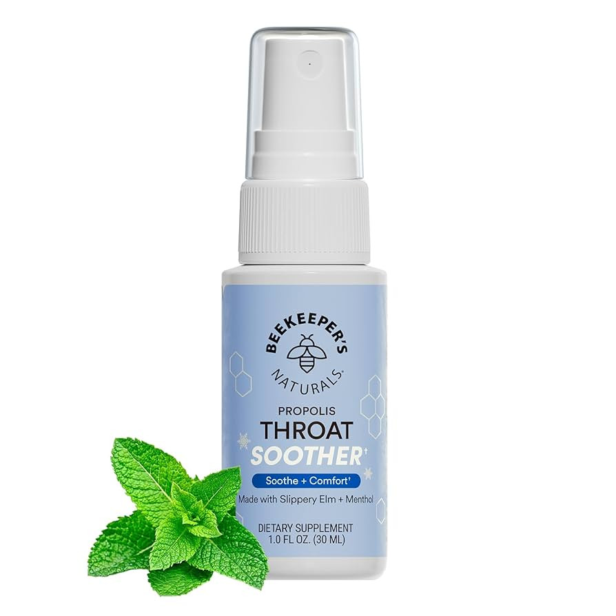 Propolis Throat Soother by Beekeeper's Naturals – Maximum Throat Relief w/ Menthol, Slippery El... | Amazon (US)