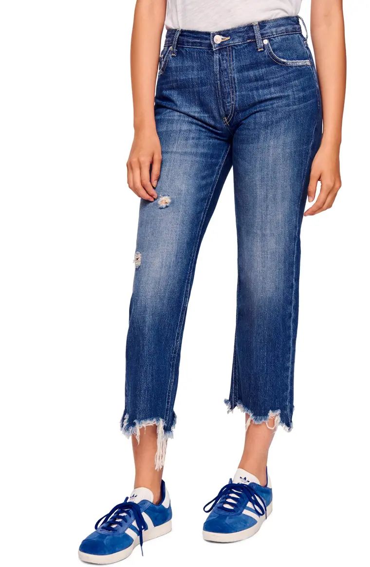 We the Free by Free People Maggie Ripped Crop Straight Leg Jeans | Nordstrom