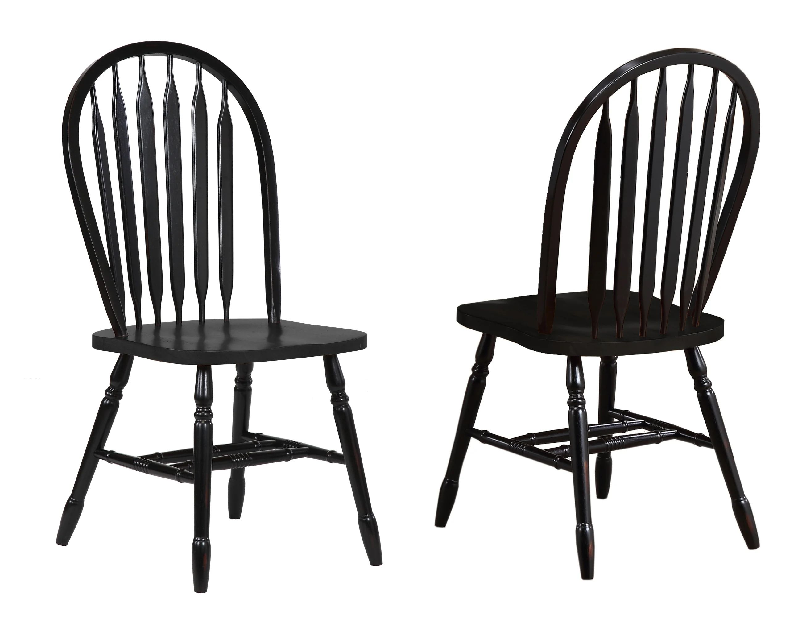 Azizi Solid Wood Windsor Back Side Chair (Set of 2) | Wayfair North America