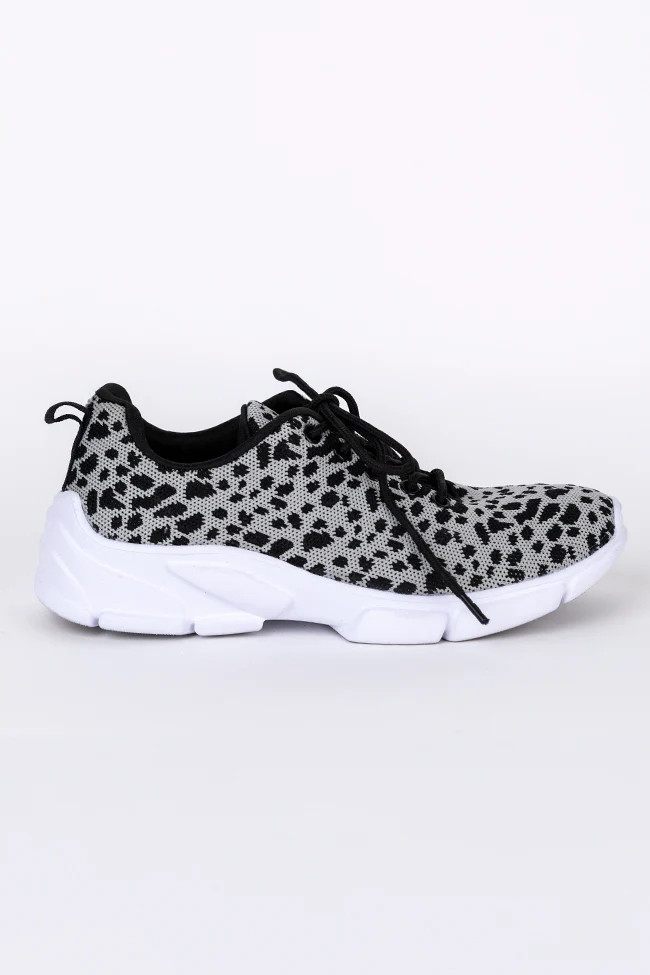 Mikala Black And Grey Leopard Print Sneakers FINAL SALE | Pink Lily