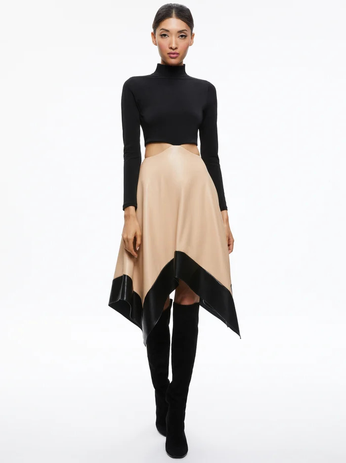 TEMIKA CUT OUT MIDI DRESS | Alice + Olivia