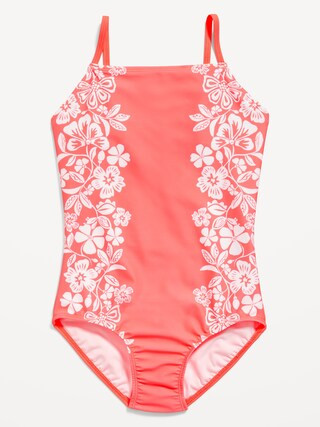 Printed Back-Cutout One-Piece Swimsuit for Girls | Old Navy (US)