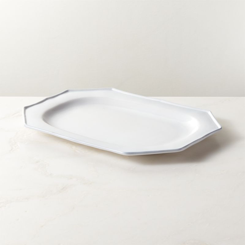Cremieux White Ceramic Octagonal Serving Platter by goop | CB2 | CB2