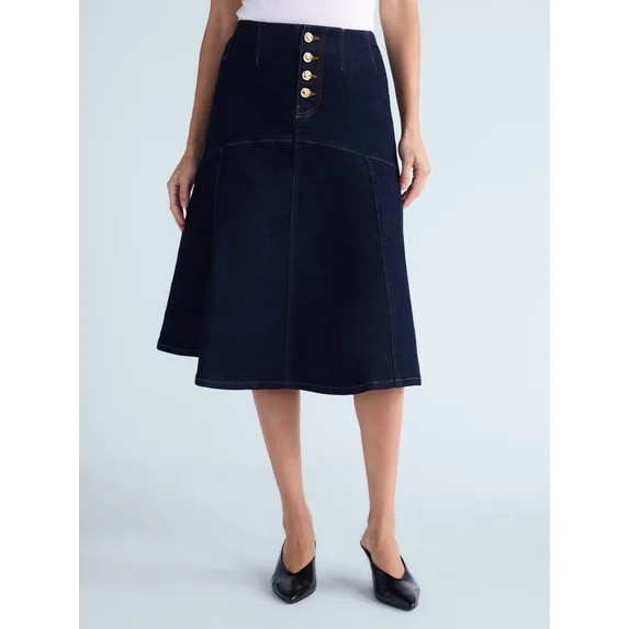 Scoop Women's and Women's Plus Flare Midi Skirt, Sizes XS-4X | Walmart (US)