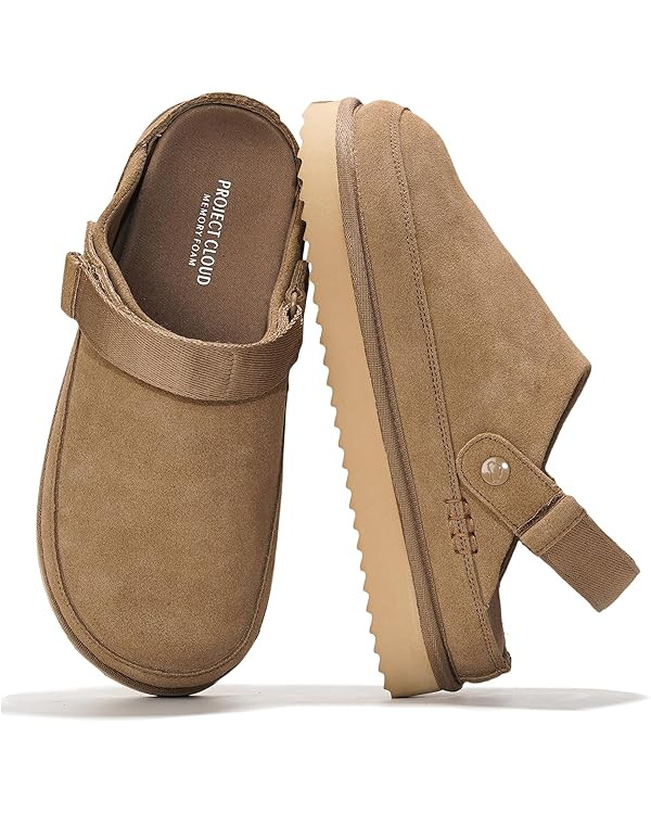 Project Cloud Genuine Suede Clogs for Women - Memory Foam Womens Clogs & Mules with Adjustable St... | Amazon (US)