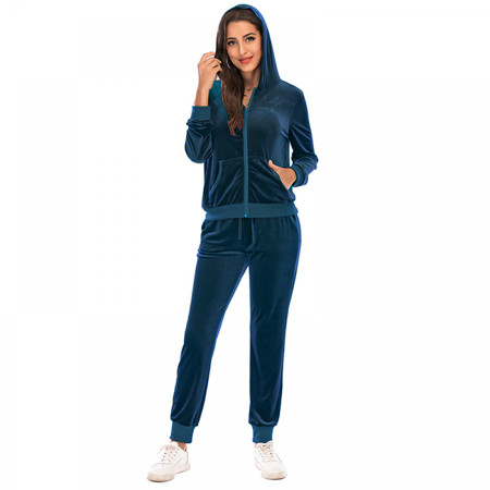 Women s Velour Tracksuits 2 Piece Outfits Hoodies Sweatshirt & Yoga Sweatpants Running Jogger Velour | Walmart (US)