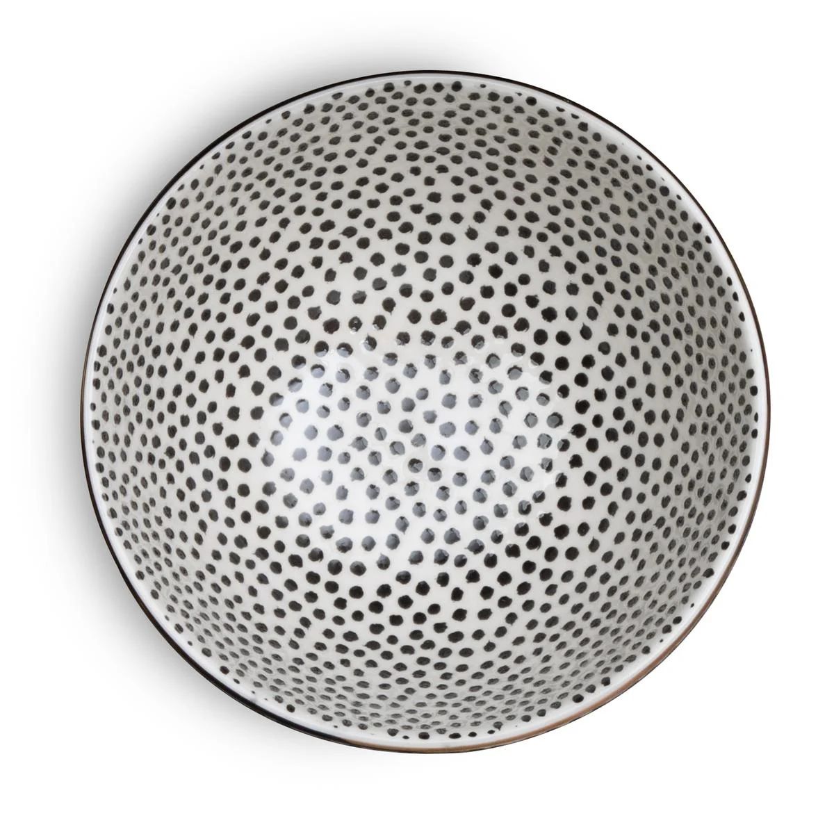 Thyme & Table Dinnerware Black & White Dot Stoneware Round Bowl | Walmart (US)