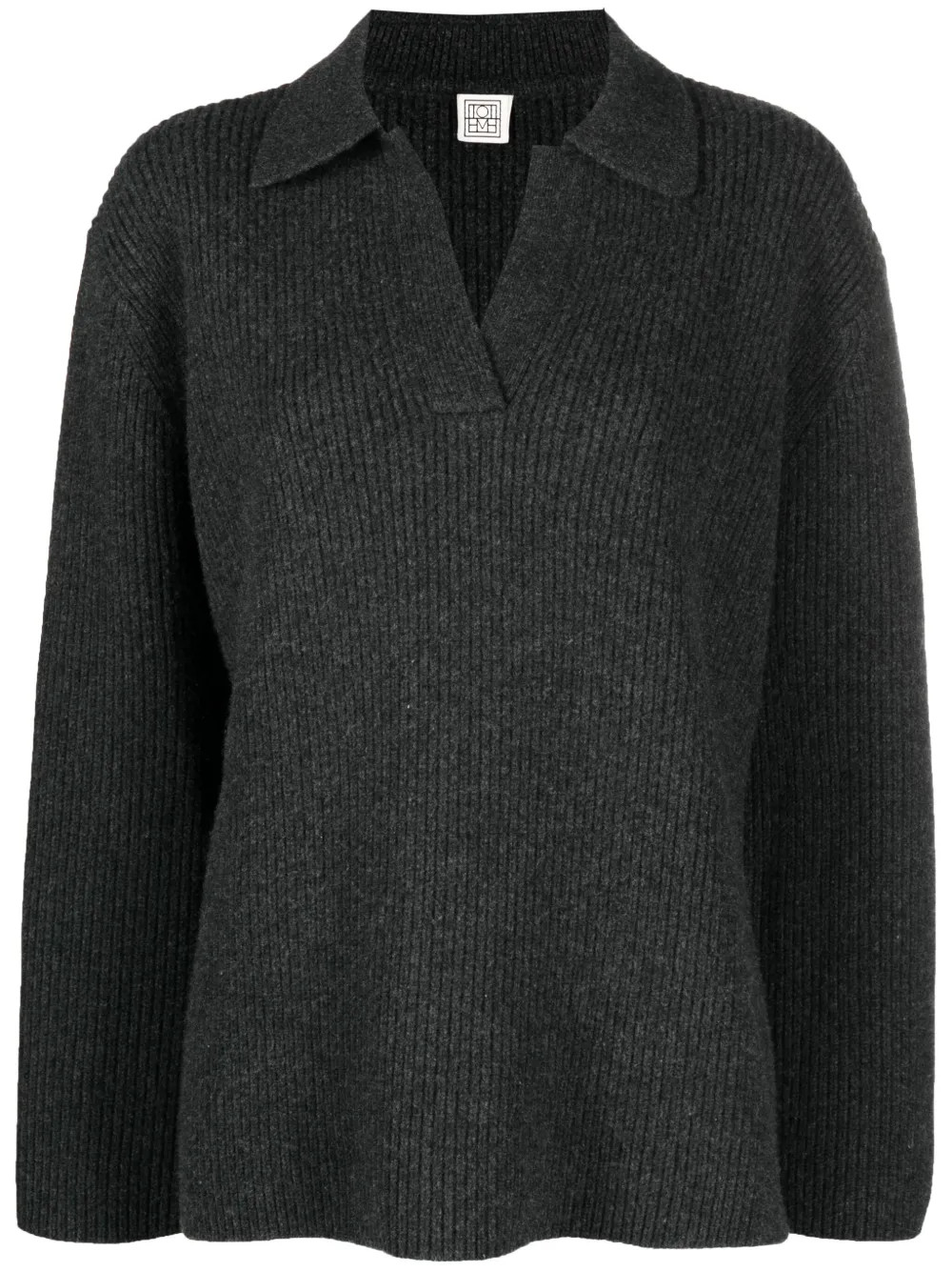 TOTEME Polo Collar wool-blend Jumper - Farfetch | Farfetch Global