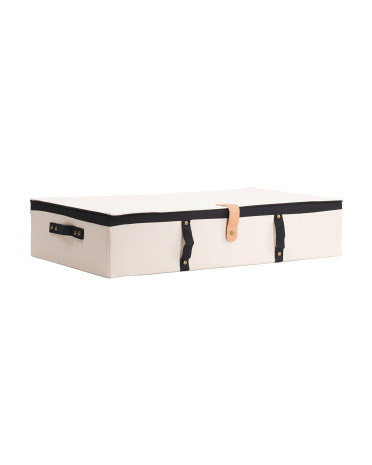 28x6x16 Lidded Under The Bed Storage With Strap Handles | TJ Maxx