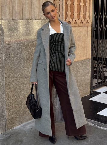 Lovergirl Longline Coat Grey | Princess Polly US