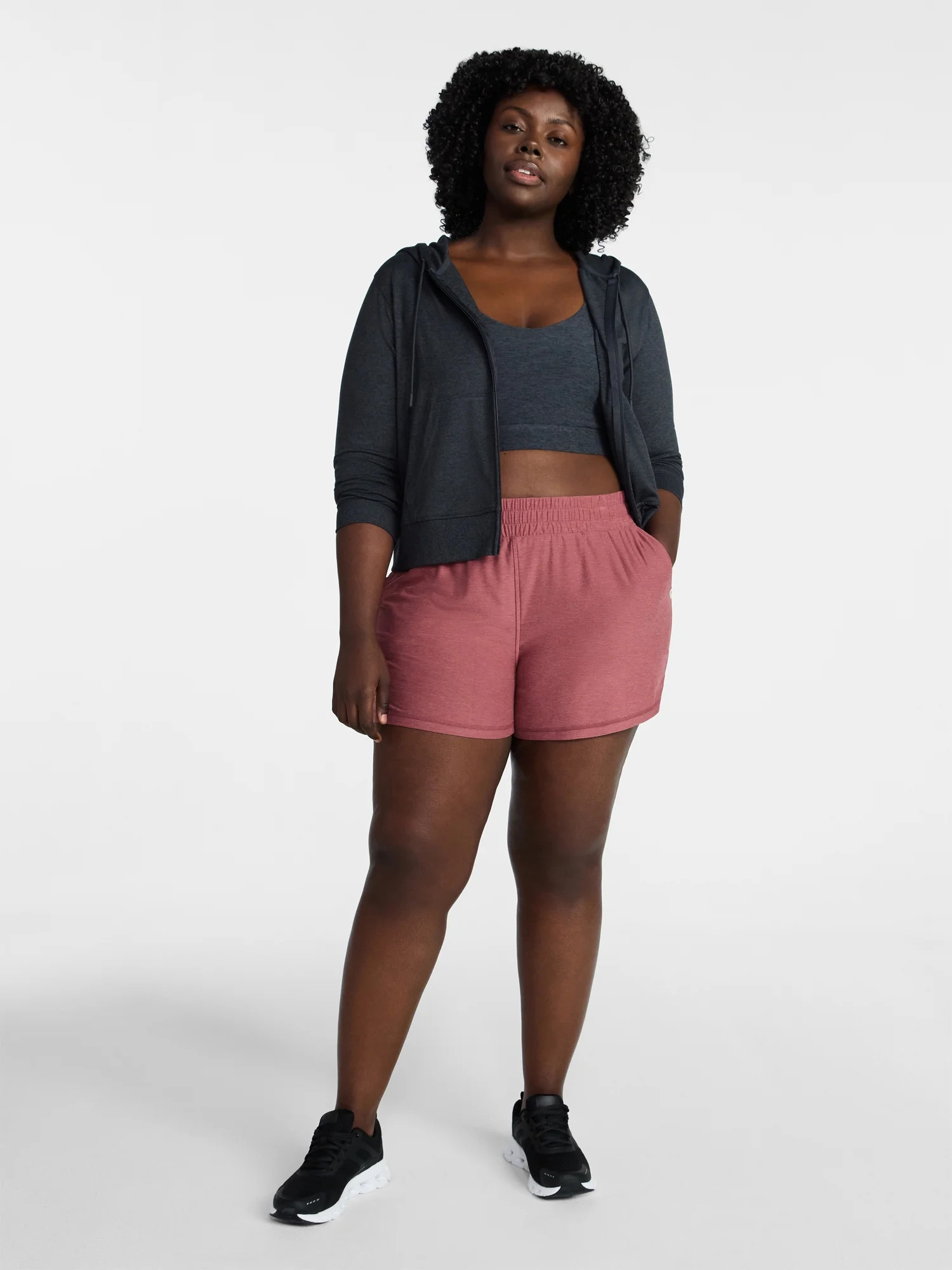 Athletic Works Women's and Women\u2019s Plus ButterCore Soft Performance Gym Shorts, Available in... | Walmart (US)