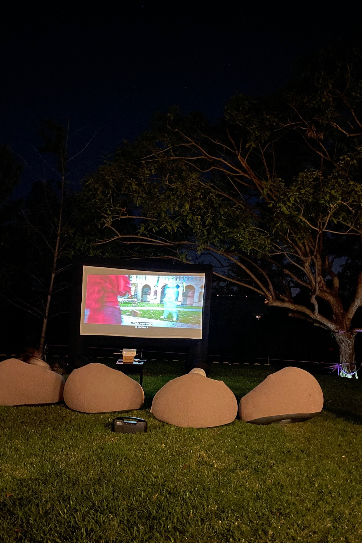 Outdoor movie night with our projector blow up screen and inflatable “bean bag” style chairs - love that these can be deflated and stored easily if needed! Don’t forget your cord to connect computer and the best Bluetooth speaker to really get great sound for the movie! 

#LTKFamily #LTKSeasonal #LTKHome