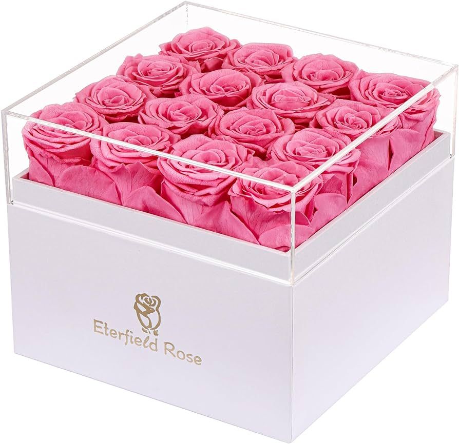 Eterfield Forever Flowers Preserved Flowers for Delivery Prime 16-Piece Pink Roses That Last a Ye... | Amazon (US)