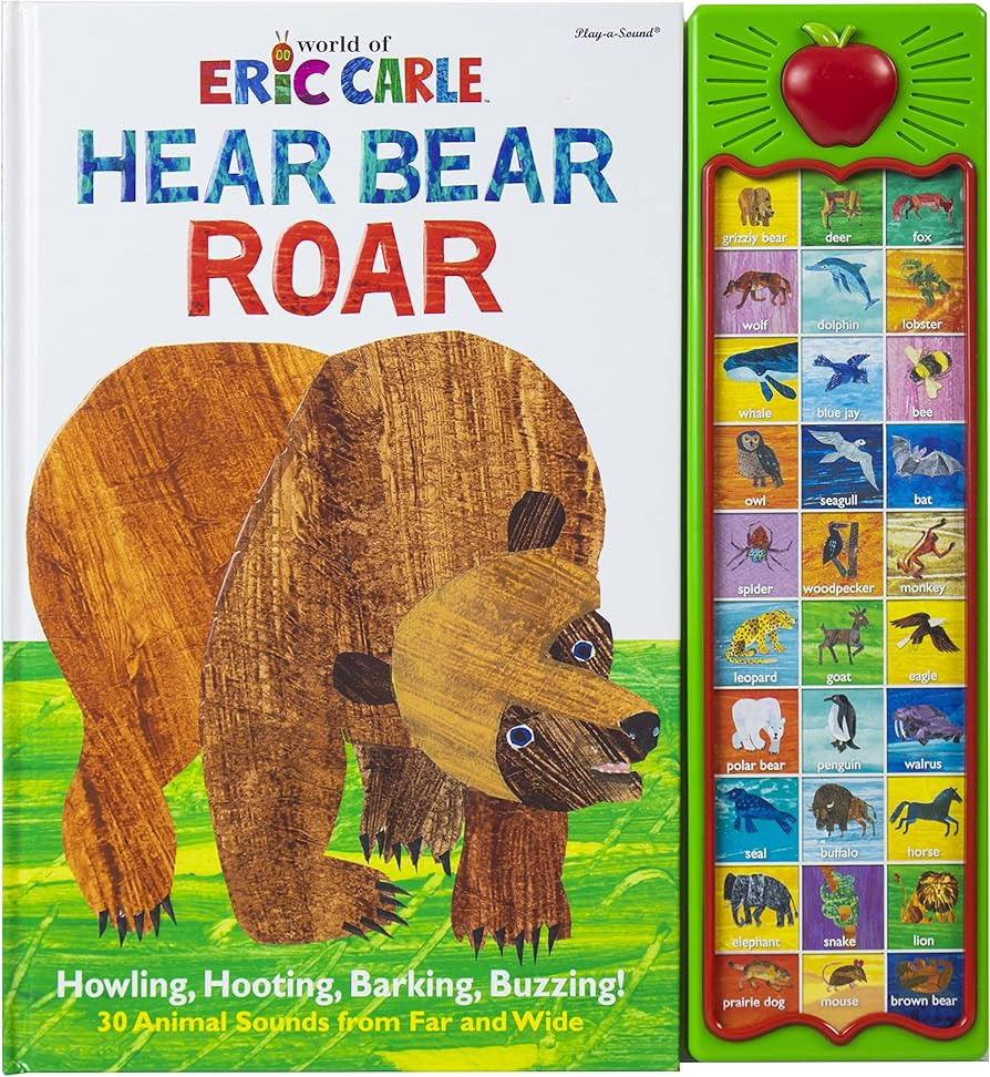 World of Eric Carle, Hear Bear Roar 30-Button Animal Sound Book - Great for First Words - PI Kids | Amazon (US)