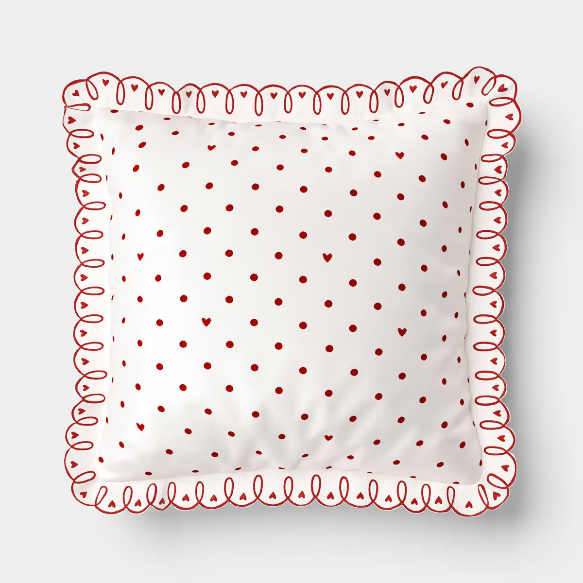 Square Heart Dot Pillow with Scallop Trim - Threshold™ | Target