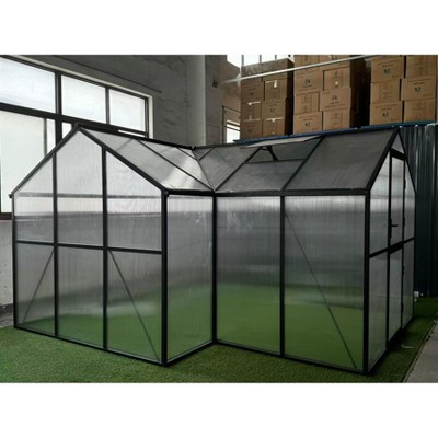 12x12 ft Outdoor Greenhouse, Upgraded Aluminum Frame with 4mm Double-Wall Polycarbonate Panels, 2 Adjustable Vents, Lockable Door for Backyard | Target