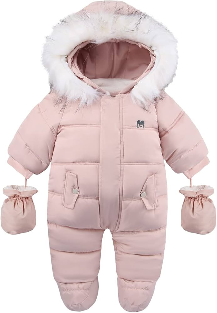 Tumaron Baby Girl Winter Snowsuit Toddler Jacket Clothes For Boy Infant Jumpsuit Hoodied | Amazon (US)