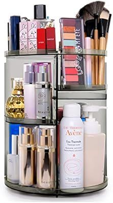 360 Degree Rotation Makeup Organizer Gray, Lazy Susan Cosmetics Storage Shelf Makeup Carousel Rot... | Amazon (US)