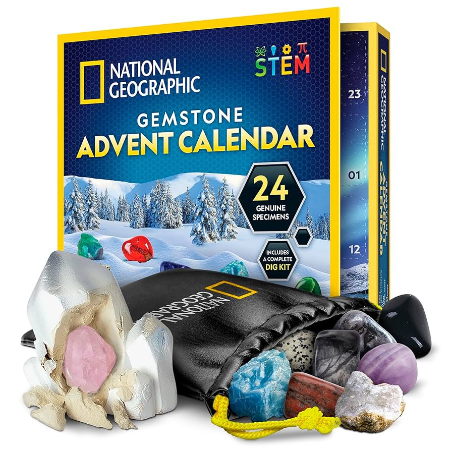 NATIONAL GEOGRAPHIC Gemstone Advent Calendar - 2025 Christmas Countdown Calendar for Kids with 24... | Amazon (US)