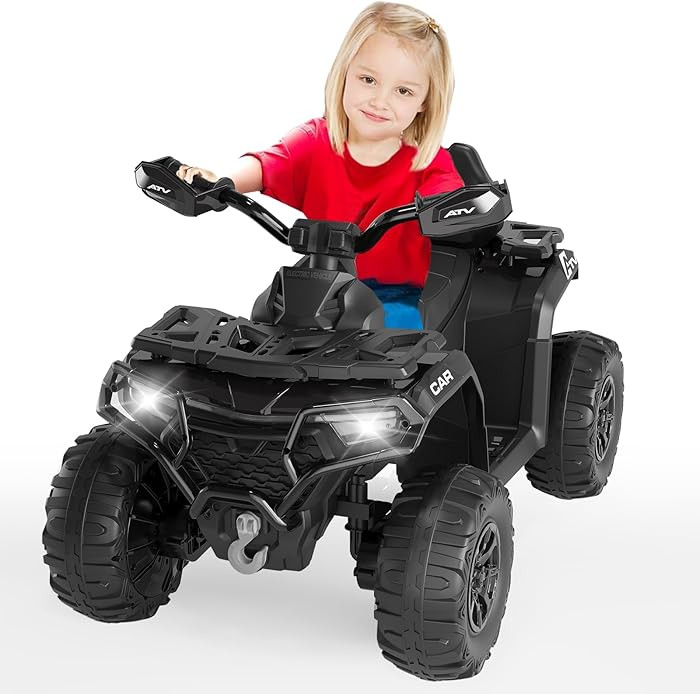 12V Electric Ride On Car for Kids 3-8 Years, 2 * 45W Motor, Remote Control, LED Lights, Music Pla... | Amazon (US)