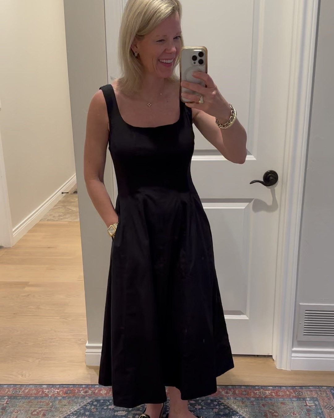 Seriously, the cutest black dress from Walmart! It is so comfortable and flattering. Fits true to size and I love that it is lined and has pockets! I am wearing it with little Birkenstocks, but it would be darling with sneakers or you could dress it up with wedges. It’s on clearance so get it while it’s still in stock!

#LTKSaleAlert #LTKFindsUnder50 #LTKStyleTip