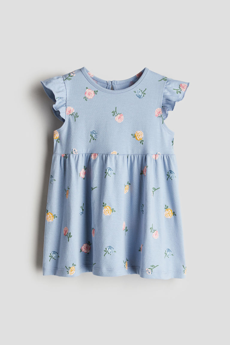 H & M - Printed Cotton Dress - Blue | H&M (US + CA)
