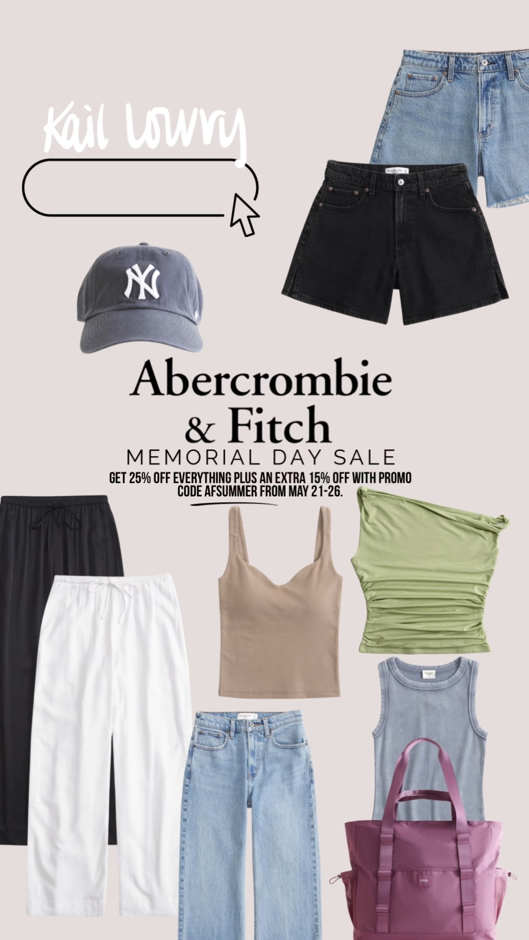 Get 25% off everything plus an extra 15% off with promo code AFSUMMER from
May 21-26.

#LTKStyleTip #LTKSaleAlert #LTKGiftGuide