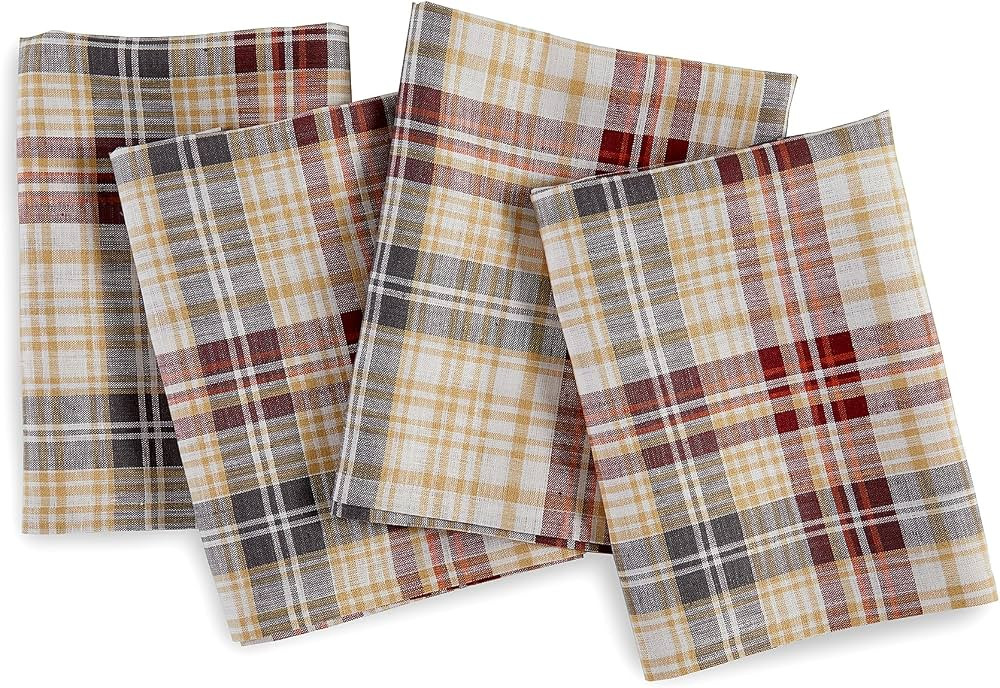Solino Home Servilletas de tela de lino de otoño de 20 x 20 pulgadas, juego de 4 servilletas de ... | Amazon (US)