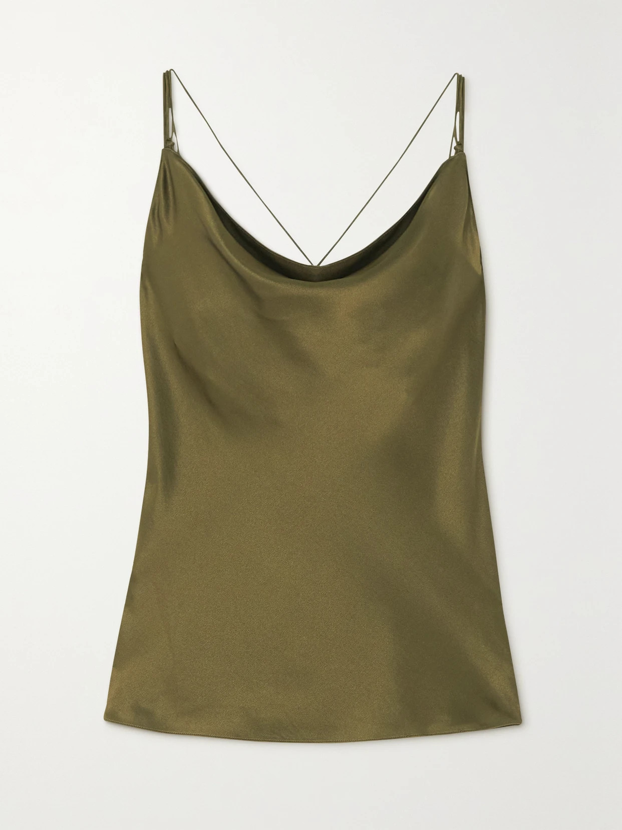 Roksanda - Nixie Open-back Silk-satin Camisole - Green | NET-A-PORTER (US)